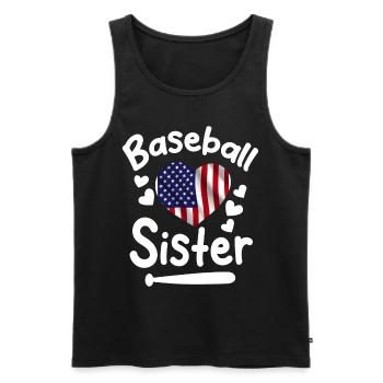 Baseball Sport Baseballspieler Pitcher Catcher USA - Männer Premium Bio Tank Top - Schwarz - Vorne - Michal (187cm)