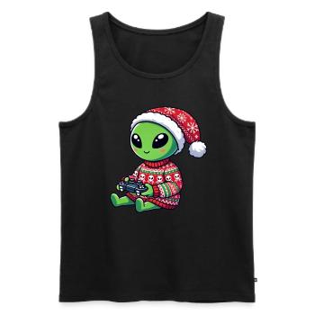 Weihnachten Gamer Alien Videospiele Gaming - Männer Premium Bio Tank Top - Schwarz - Vorne - Michal (187cm)