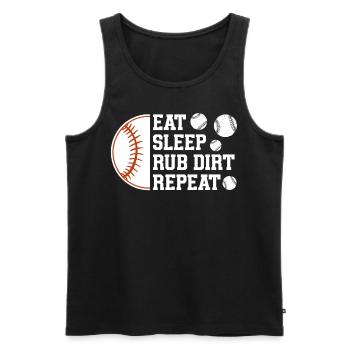 Baseball Sport Baseballspieler Pitcher Catcher USA - Männer Premium Bio Tank Top - Schwarz - Vorne - Michal (187cm)