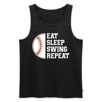 Baseball Sport Baseballspieler Pitcher Catcher USA - Männer Premium Bio Tank Top - Schwarz - Vorne - Michal (187cm)