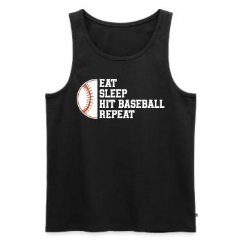 Baseball Sport Baseballspieler Pitcher Catcher USA - Männer Premium Bio Tank Top - Schwarz - Vorne - Michal (187cm)
