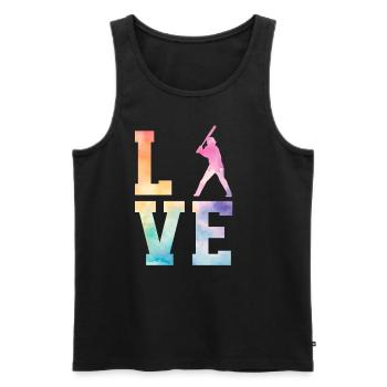 Baseball Sport Baseballspieler Pitcher Catcher USA - Männer Premium Bio Tank Top - Schwarz - Vorne - Michal (187cm)