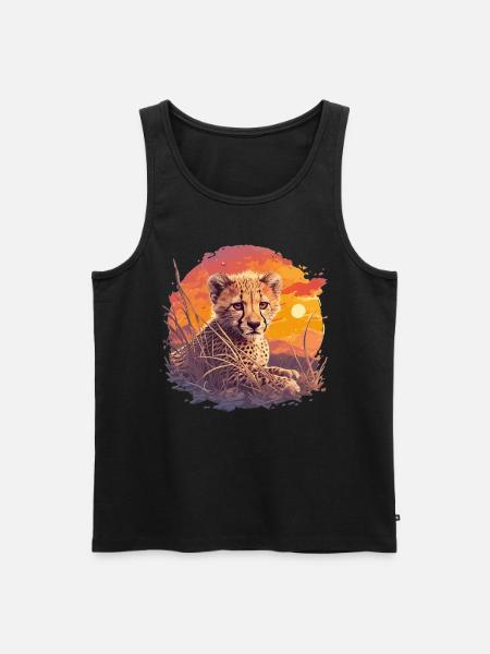 Cheetah Geparde Gepard - Men's Premium Organic Tank Top - black