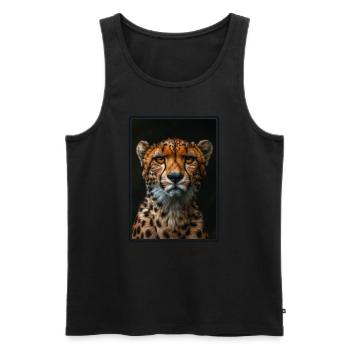 Cheetah Geparde Gepard - Men's Premium Organic Tank Top - black - Front - AI Model Male 178 light (178cm)