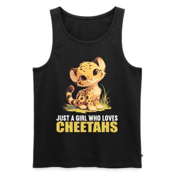 Cheetah Geparde Gepard - Men's Premium Organic Tank Top - black - Front - AI Model Male 178 light (178cm)