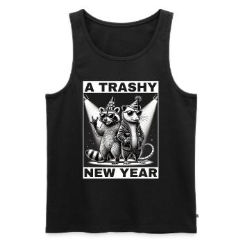 Raccoon Opossum New Year's Eve 2025 Raccoon - Men's Premium Organic Tank Top - black - Front - AI Model Male 178 light (178cm)