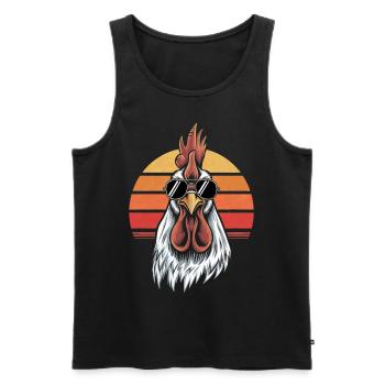 Lustiger Hahn Sonnenbrille Stolzer Gockel Hühner - Männer Premium Bio Tank Top - Schwarz - Vorne - Michal (187cm)