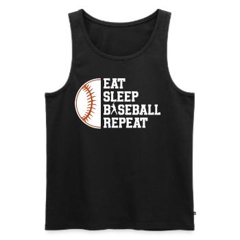 Baseball Sport Baseballspieler Pitcher Catcher USA - Männer Premium Bio Tank Top - Schwarz - Vorne - Michal (187cm)