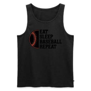 Baseball Sport Baseballspieler Pitcher Catcher USA - Männer Premium Bio Tank Top - Schwarz - Vorne - Michal (187cm)
