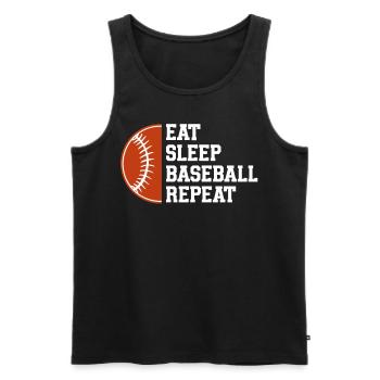 Baseball Sport Baseballspieler Pitcher Catcher USA - Männer Premium Bio Tank Top - Schwarz - Vorne - AI Model Male 178 light (178cm)