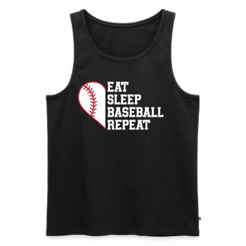 Baseball Sport Baseballspieler Pitcher Catcher USA - Männer Premium Bio Tank Top - Schwarz - Vorne - Michal (187cm)