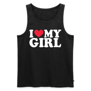 Girlfriend Girlfriend Relationship Couple Love Couple - Men's Premium Organic Tank Top - black - Front - AI Model Male 178 light (178cm)