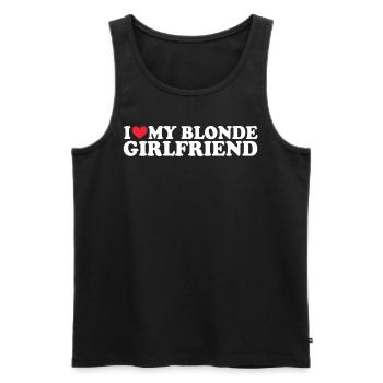 Girlfriend Freundin Beziehung Couple Liebe Pärchen - Männer Premium Bio Tank Top - Schwarz - Vorne - AI Model Male 178 light (178cm)