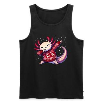 Weihnachten Axolotl Hässliche Weihnachten - Männer Premium Bio Tank Top - Schwarz - Vorne - Michal (187cm)