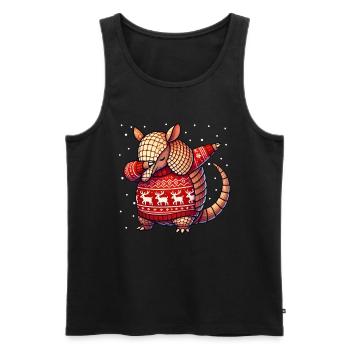 Christmas Armadillo Ugly Christmas - Men's Premium Organic Tank Top - black - Front - AI Model Male 178 light (178cm)