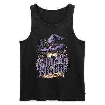 Apotheker Kräutersammler Witchy Herbs Dark Magic - Männer Premium Bio Tank Top - Schwarz - Vorne - AI Model Male 178 light (178cm)