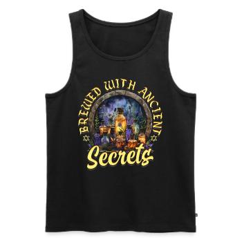 Apotheker Brewed With Anicent Secrets - Männer Premium Bio Tank Top - Schwarz - Vorne - AI Model Male 178 light (178cm)