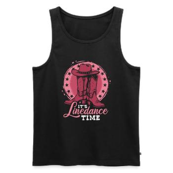 It's Linedance Time - Country Fan - Gift - Men's Premium Organic Tank Top - black - Front - AI Model Male 178 light (178cm)