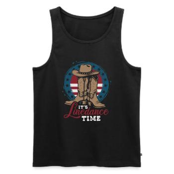 It's Linedance Time - Country Fan - Gift - Men's Premium Organic Tank Top - black - Front - AI Model Male 178 light (178cm)