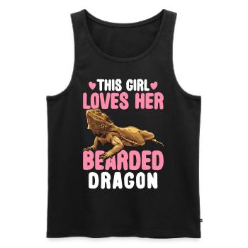 Dieses Mädchen liebt ihren Bartagamen-Eidechsen-Li - Männer Premium Bio Tank Top - Schwarz - Vorne - AI Model Male 178 light (178cm)