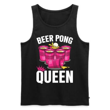 Beer Pong Queen Beer Pong Girl Player Trinkspiel - Männer Premium Bio Tank Top - Schwarz - Vorne - AI Model Male 178 light (178cm)