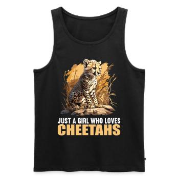 Cheetah Geparde Gepard - Men's Premium Organic Tank Top - black - Front - AI Model Male 178 light (178cm)