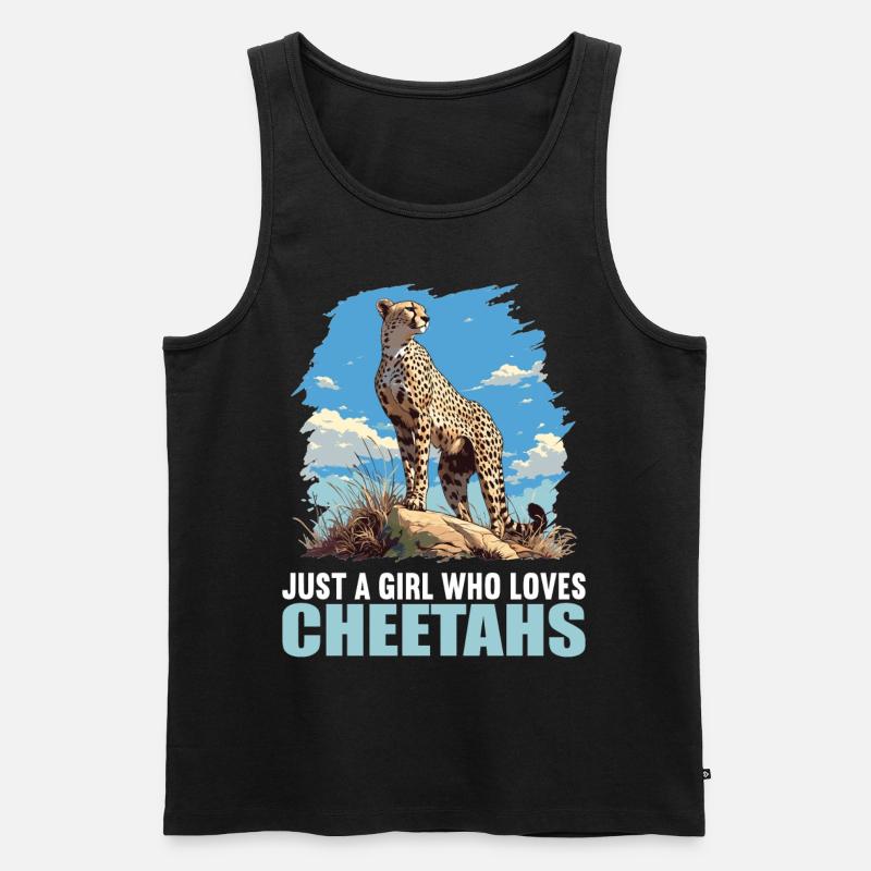 Cheetah Geparde Gepard - Männer Premium Bio Tank Top - Schwarz