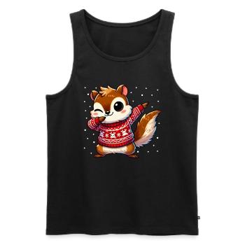 Christmas Chipmunk Lover Funny Chipmunk Ugly - Men's Premium Organic Tank Top - black - Front - AI Model Male 178 light (178cm)