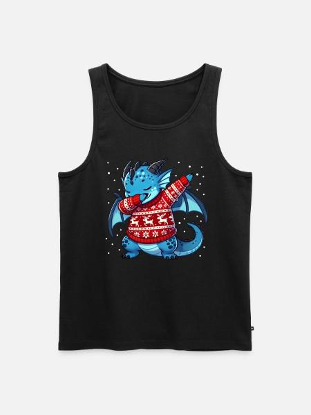 Christmas Dragon Lover Dragon Ugly - Men's Premium Organic Tank Top - black