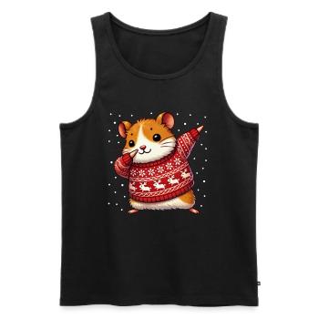 Weihnachten Hamster Hässliche Weihnachten - Männer Premium Bio Tank Top - Schwarz - Vorne - Michal (187cm)