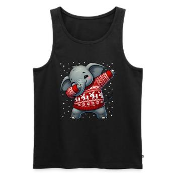 Weihnachten Elefant Hässlich Weihnachten - Männer Premium Bio Tank Top - Schwarz - Vorne - Michal (187cm)