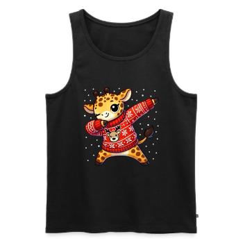 Weihnachten Giraffe Ugly Christmas - Men's Premium Organic Tank Top - black - Front - AI Model Male 178 light (178cm)
