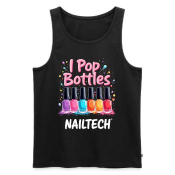 I Pop Bottles Nailtech für jede Kosmetikerin - Männer Premium Bio Tank Top - Schwarz - Vorne - AI Model Male 178 light (178cm)