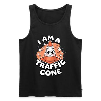 I AM A TRAFFIC CONE für eine Verkleidung als - Männer Premium Bio Tank Top - Schwarz - Vorne - AI Model Male 178 light (178cm)