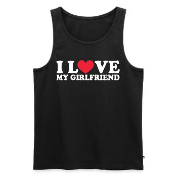 Girlfriend Girlfriend Relationship Couple Love Couple - Men's Premium Organic Tank Top - black - Front - AI Model Male 178 light (178cm)