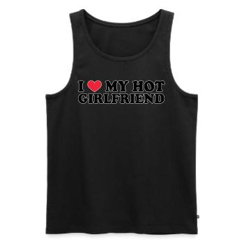 Girlfriend Girlfriend Relationship Couple Love Couple - Men's Premium Organic Tank Top - black - Front - AI Model Male 178 light (178cm)
