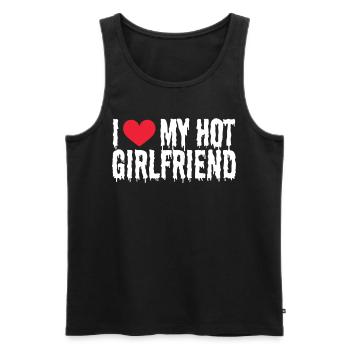 Girlfriend Girlfriend Relationship Couple Love Couple - Men's Premium Organic Tank Top - black - Front - AI Model Male 178 light (178cm)