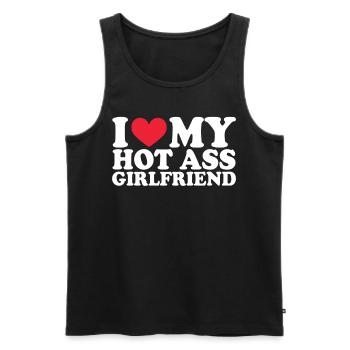 Girlfriend Girlfriend Relationship Couple Love Couple - Men's Premium Organic Tank Top - black - Front - AI Model Male 178 light (178cm)