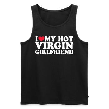 Girlfriend Girlfriend Relationship Couple Love Couple - Men's Premium Organic Tank Top - black - Front - AI Model Male 178 light (178cm)