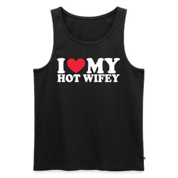 Girlfriend Girlfriend Relationship Couple Love Couple - Men's Premium Organic Tank Top - black - Front - AI Model Male 178 light (178cm)