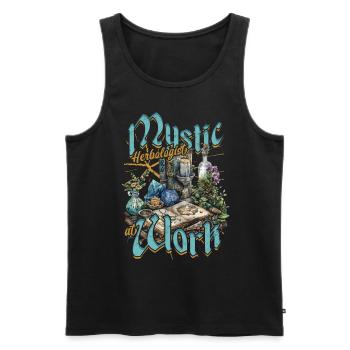 Apotheker Mystic Herbalogist At Work - Männer Premium Bio Tank Top - Schwarz - Vorne - AI Model Male 178 light (178cm)