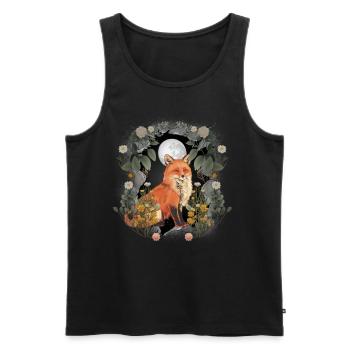 Flowers Fox Foxes Nature Forest Dwellers Children - Men's Premium Organic Tank Top - black - Front - AI Model Male 178 light (178cm)