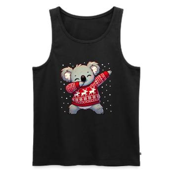 Weihnachten Koala Noël laid - Débardeur bio Premium Homme - noir - Devant - AI Model Male 178 light (178cm)