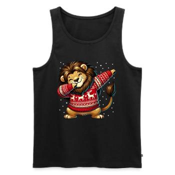 Noël Lion Noël laid - Débardeur bio Premium Homme - noir - Devant - Michal (187cm)