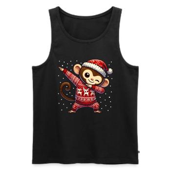 Weihnachten Affe Schimpanse Hässlich Weihnachten - Männer Premium Bio Tank Top - Schwarz - Vorne - Michal (187cm)