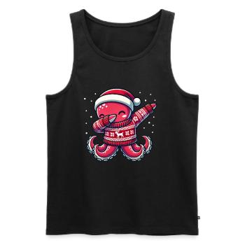 Weihnachten Pieuvre Moche Noël - Débardeur bio Premium Homme - noir - Devant - Michal (187cm)