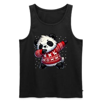 Noël Panda Noël laid - Débardeur bio Premium Homme - noir - Devant - AI Model Male 178 light (178cm)