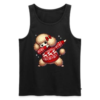 Christmas Poodle Lover Poodle Ugly - Men's Premium Organic Tank Top - black - Front - AI Model Male 178 light (178cm)