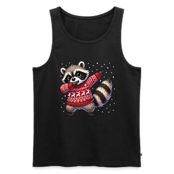 Weihnachten Waschbär Hässliche Weihnachten - Männer Premium Bio Tank Top - Schwarz - Vorne - Michal (187cm)