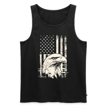 USA Patriot Weißkopfseeadler 4. Juli Veterans Day - Männer Premium Bio Tank Top - Schwarz - Vorne - Michal (187cm)